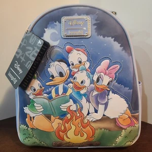 NEW Loungefly Disney Donald Daisy Duck Mini Backpack Huey Dewey Louie Campfire - Picture 1 of 9