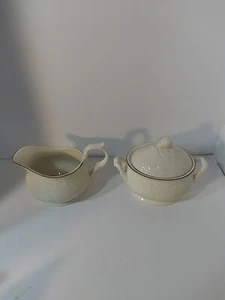Mikasa Fine Ivory Tivoli D1000 Creamer and Sugar Bowl With Lid New Condition - Picture 1 of 6