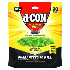 D-Con Kills House Mice 1 Refillable + 20 Refill Bait Blocks Indoor/Outdoor Use - Picture 1 of 1