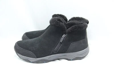 Botas EASY TRAX Esprisco Mujer Talla 9 Negro Gamuza Cuero Botines Cremallera Lateral Tobillo Foto 1 de 4