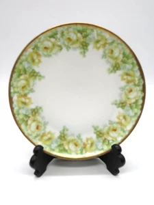 Vintage Royal Munich Brotteller gelbe Rosen Blumen & Beeren Goldrand 8,5dia - Bild 1 von 11