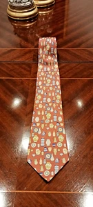 CORBATA LOEWE, SEDA NATURAL, SERIE ARTESANÍA ESPAÑOLA, COLOR TEJA-CORAL. - Imagen 1 de 5