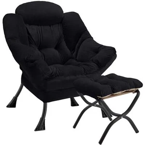 Congermom Lazy Chair with Folding Ottoman Modern Large Accent ChairContempora... - Picture 1 of 7