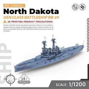 SSMODEL 1/1200 521 Kit USN North Dakota Class Battleship BB-29 WAR GAMES WOW WT
