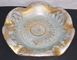 Stangl Bowl Centerpiece 4062 Gold Pottery Vintage Fluted Ruffled Rim USA - Picture 1 of 8