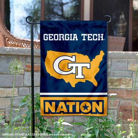 Georgia Tech USA Stars and Stripes Garden Flag and Yard Banner Cover