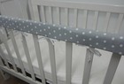 Cot Rail Cover Grey White Spots Crib Teething Pad  x 1 