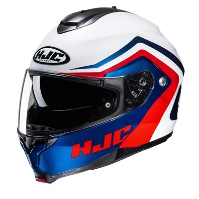 HJC C91N ECE 22.06 Flip Front DVS Motorcycle Helmet - Nepos MC21 White Blue Red - Image 1 of 3