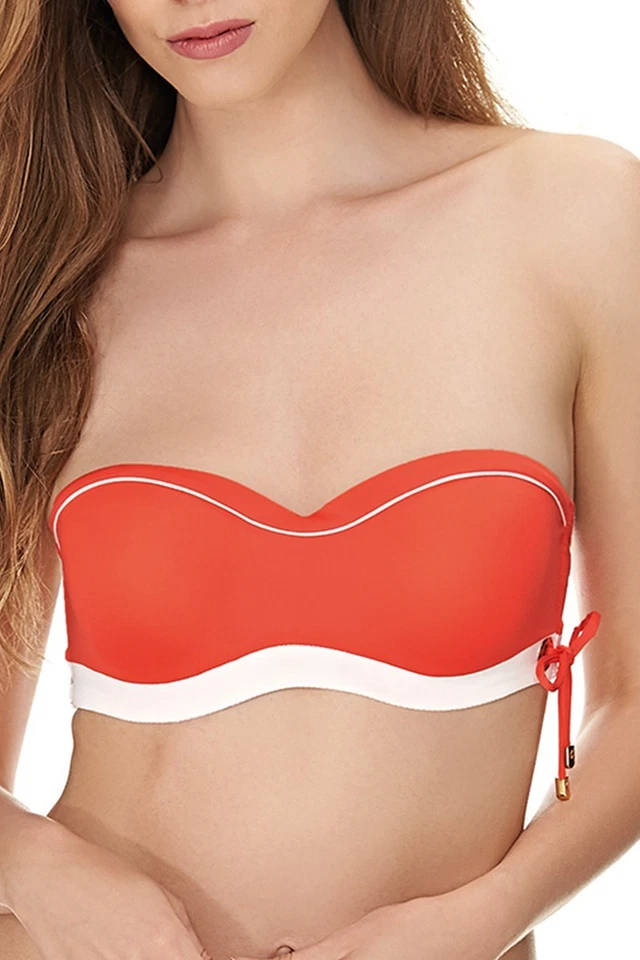 HUIT LOOK AT ME SAFFRON UNDERWIRE PADDED BANDEAU BIKINI TOP 32C/10C - Image 1 of 1
