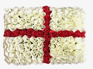 England Flag Artificial Silk Funeral Flower Floral Wreath Memorial Tribute Roses - Picture 1 of 6