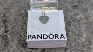 Pandora Sterling silver Engraved "Name & Date" Heart Dangle Charm - Picture 1 of 10