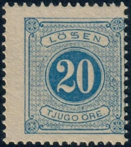 SWEDEN. #J6. 1874. Postage Due. 20 Öre, blue, P14. F MNH (PK2009) - Picture 1 of 2