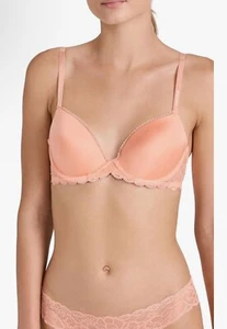 Calvin Klein Women's Seductive Comfort In Peach Demi Lift Bra 32C MWT Rtl $46 - Picture 1 of 7