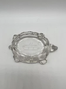 Vintage Crystal Turtle Ashtray Engraved w/ Cruise Ship  - Picture 1 of 5