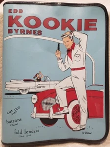VINTAGE 1950'S EDD KOOKIE BYRNES VINYL 3 RING NOTEBOOK BINDER 77 SUNSET STRIP - Picture 1 of 6