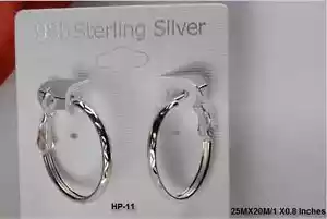 ORECCHINI A CERCHIO IN ARGENTO STERLING LEGGERI DI ALTISSIMA QUALITÀ - 20x25MM/0,98x0,78" - Foto 1 di 3