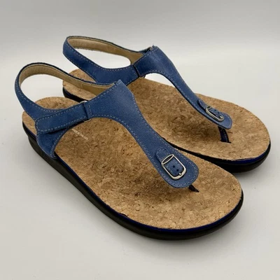 SAS Womens Thong Sandals Tripad Comfort Size 10 T Strap Blue Denim Leather - Image 1 of 4