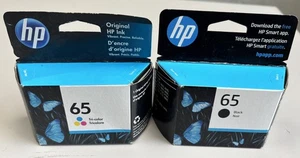 Genuine HP 65 Black & Tri-Color Ink Cartridge N9K02AN N9K01AN 2 Pack 2022-2023 - Picture 1 of 5