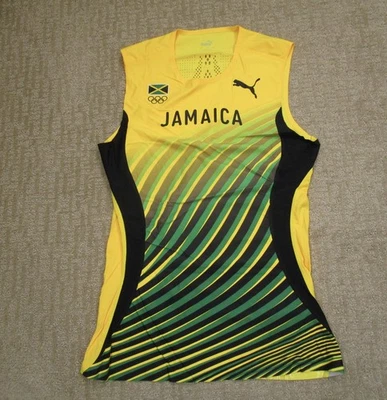 Camiseta Jamaica Para Hombres XL Amarilla Verde Pista Correr Camisa Olímpica Sin Mangas Foto 1 de 4