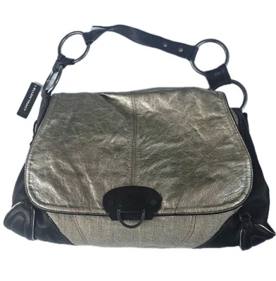 Ellen Tracy сумка сумочка наплечная сумка металлический кожаный натуральный льняной стремя  - Изображение 1 из 4