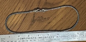 CNA Sterling Silber Spiga Kette 17,5" verzierte Markasiten Endkappen 2 Haken Verschluss 36g - Bild 1 von 5