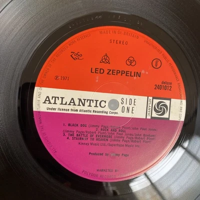 LED ZEPPELIN IV - PLUM LABEL 1st PRESS 1971  Vinyl LP A3 B4 PORKY PECKO - SHINY! - Image 1 of 4