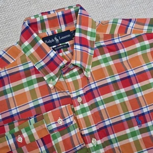 Ralph Lauren Multicoloured Tartan Plaid Check Men's Shirt Size M Custom Fit VTG - Picture 1 of 11