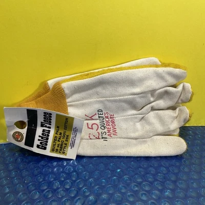 Luvas de lã douradas vintage grandes acolchoadas palma 25K - Imagem 1 de 2