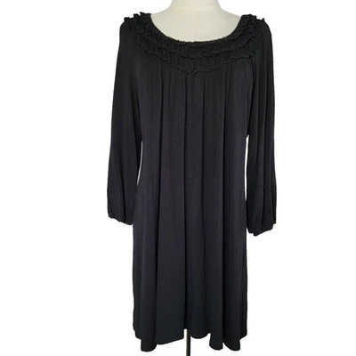 Black Maternity Tunic Women L Stretchy Lightweight Whimsygoth Witchy Office Work - Image 1 of 4