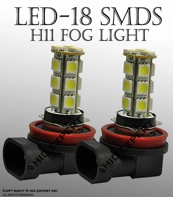 x2 LED H11 18 SMD Hyper Super White Fit Fog Light Replace Halogen Bulbs X886 - Image 1 of 4