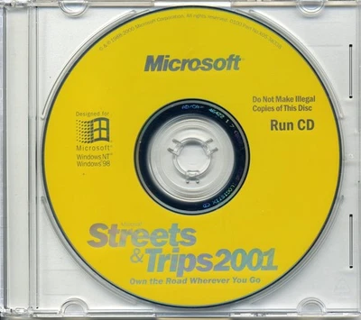 Microsoft Streets & Trips 2001 for WINDOWS 98/NT Run CD - Image 1 of 2
