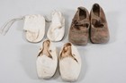 C67L46- Drei Paar Kinderschuhe Puppenschuhe Leder 1.H.20.Jh