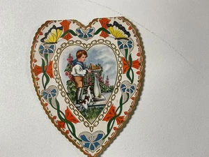 Vintage Collectible Die Cut Whitney Made Valentine Day Card Couple Child ,dog by - Picture 1 of 3