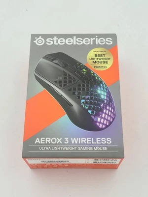 SteelSeries Aerox 3 Wireless 2022 Gaming Mouse Onyx Ultra Lightweight RGB USB-C - Image 1 of 4