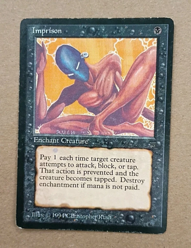 MTG TCG - Imprison - Legends - Rare 1994 ~ Moderately Played - Image 1 of 4