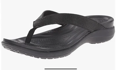 Sandalias Crocs Capri para mujer negras brillantes 11 Foto 1 de 4