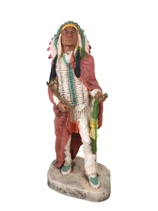 Vintage Universal Statue signiert C. Pardell 20" Indianer Mann im Krieg Motorhaube - Bild 1 von 9