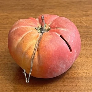 Antike Tomate rote Ton Münzbank 20er-30er Jahre Volkskunst Gemüse |K3 - Bild 1 von 18