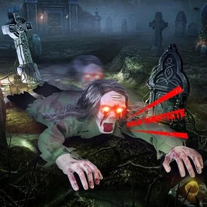 Animatronics Crawling Zombie Movimento Attivato con Spaventosi Effetti Sonori e Flash - Foto 1 di 8