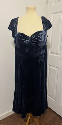 Vestido Azazie Atelier Sadie Medianoche Midi Floral Terciopelo Novia Nuevo con Etiquetas Personalizado XL Foto 1 de 4