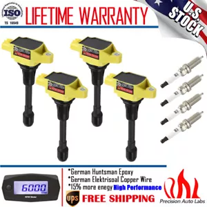 4 Pack Ignition Coil & Spark Plug for 2007-2019 Nissan Altima Versa Sentra UF549 - Picture 1 of 12