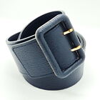 Louis Vuitton Belt  M9722 Navy Blue Gold Leather 1181127