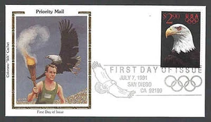 1991 #2540 FDC anillos de águila y olímpicos sello de seda Colorado - Imagen 1 de 1