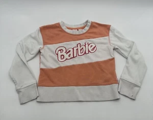 Barbie X Roxy Girl Long Sleeve Shirt S 8 White & Orange Graphic Logo..#20239 - Picture 1 of 12