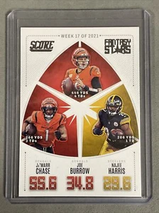 Score 2022 Joe Burrow, Ja’Marr Chase, Najee Harris Fantasy Stars #FS17 NFL - Foto 1 di 2