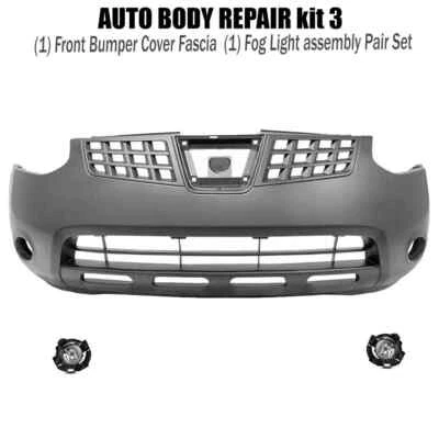 Front Bumper Cover Fascia & Fog light Assembly Kit For 2008-2013 Nissan Rogue - Image 1 of 4