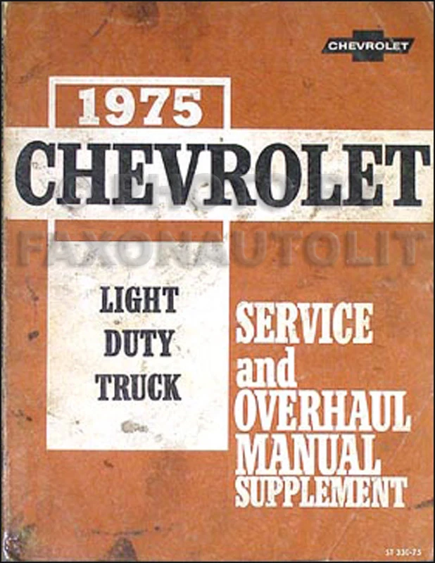 Manuale Originale Per Furgone Chevrolet 1975 75 Pickup Blazer Suburban Van Chevy - Immagine 1 di 1