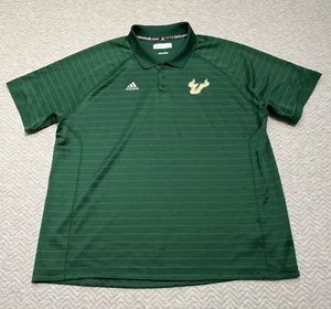 USF Bulls Shirt Men XXL Adidas Golf Polo Climalite Performance Top South Florida - Picture 1 of 9