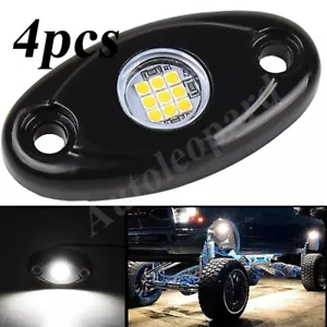 White LED Rock Lights 4Pods for Offroad Jeep SUV Car JK XJ UTV ATV TJ RZR Truck - Picture 1 of 11