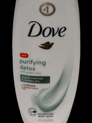 Jabón corporal nutritivo Dove Moisture Renew PURIFICANTE DESINTOXICACIÓN con arcilla verde 22 fl oz Foto 1 de 4